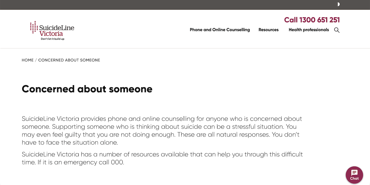 Concerned about someone